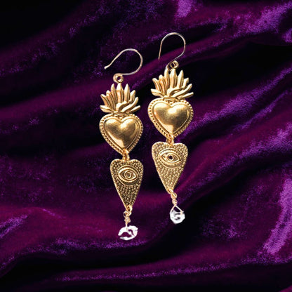 Flaming Heart Earrings