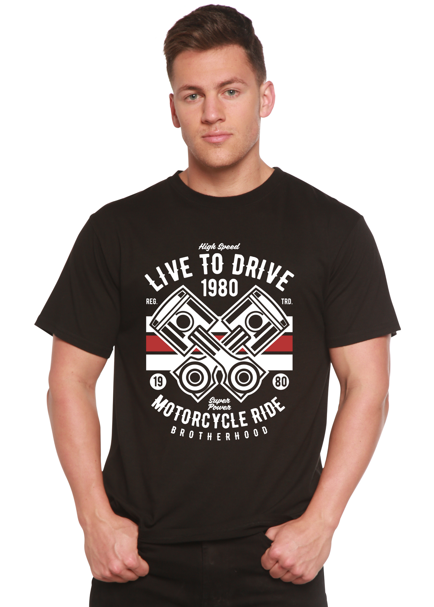 Live To Ride 1980 Men's Bamboo Viscose/Organic Cotton Short Sleeve Graphic T-Shirt