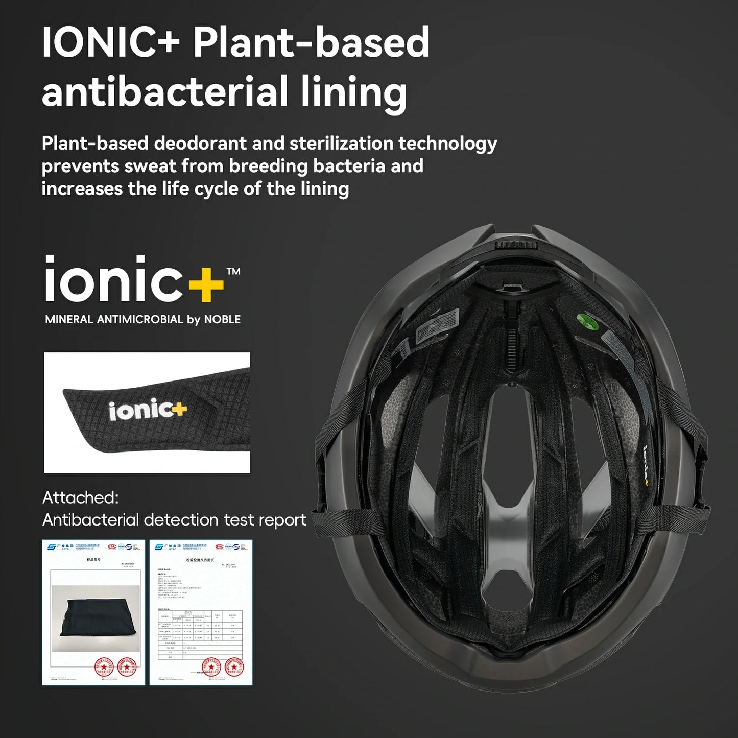 Cycling Helmet  Bionic Support  Antibacterial Liner  Adjustable Fit