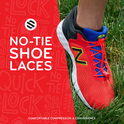Red Quick Lock No Tie Elastic Shoelaces