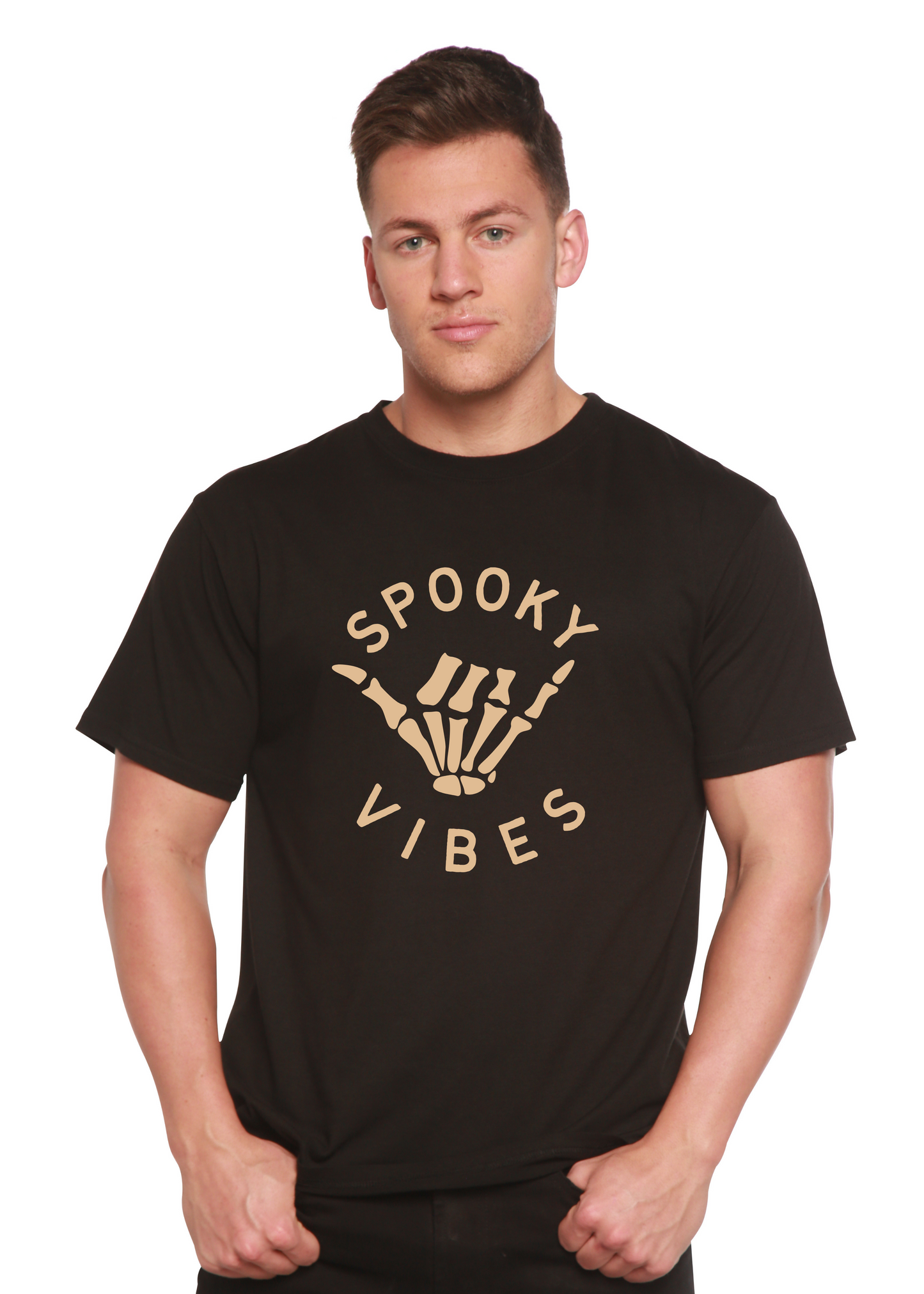 Spooky Vibes Men's Bamboo Viscose/Organic Cotton Short Sleeve Graphic T-Shirt