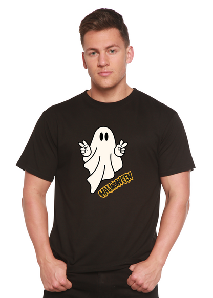Halloween Ghost Unisex Bamboo Viscose/Organic Cotton Short Sleeve Graphic T-Shirt