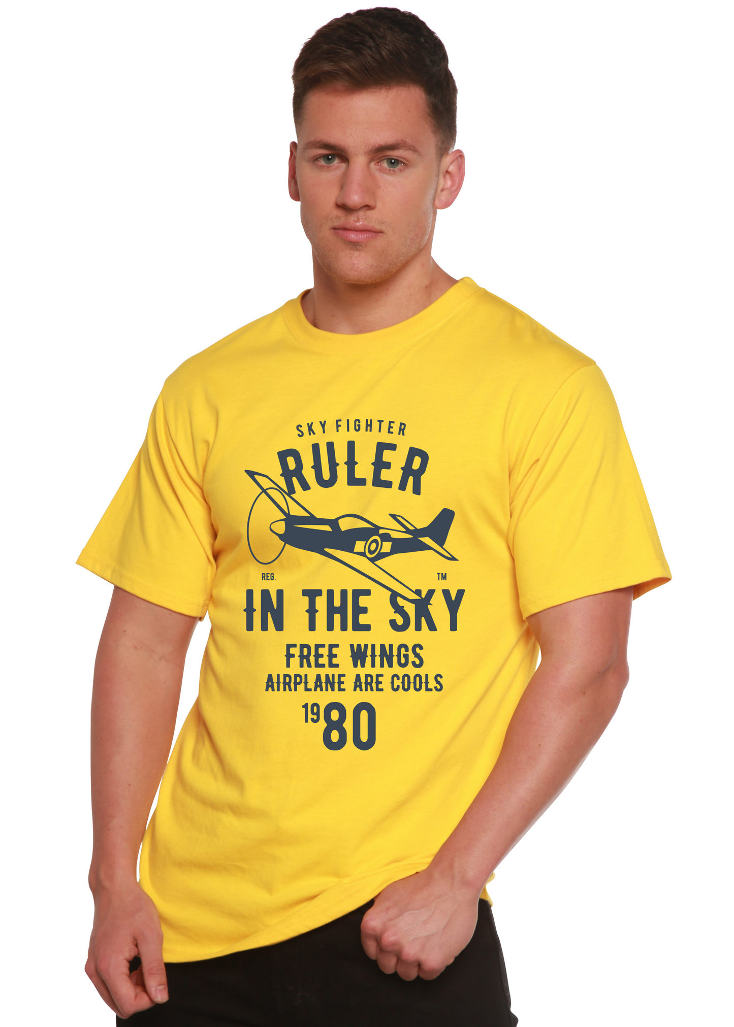 Ruler In The Sky Spun Bamboo® Men's Bamboo Viscose/Organic Cotton Short Sleeve Graphic T-Shirt