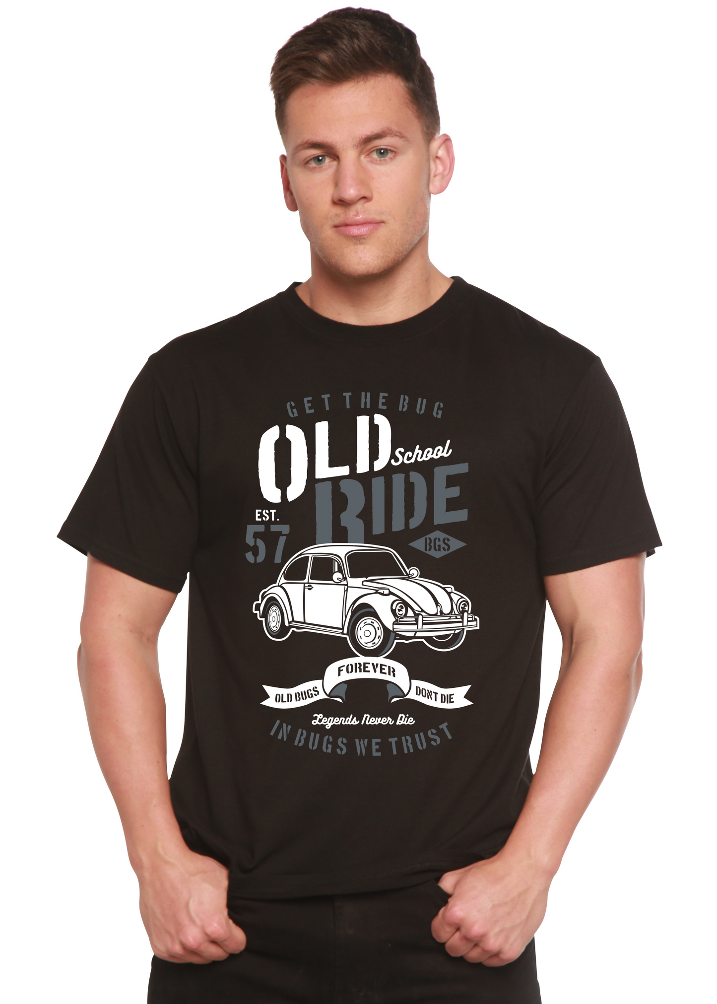 Old School Ride Spun Bamboo® Men's Bamboo Viscose/Organic Cotton Short Sleeve Graphic T-Shirt