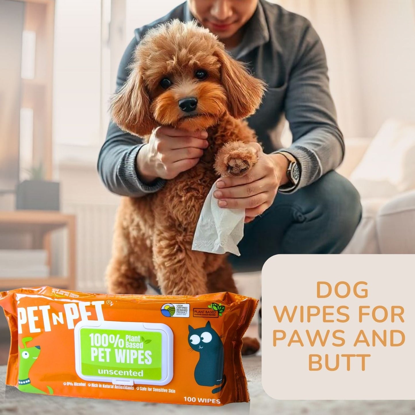 Dog Wipes Cleaning & Deodorizing 100 Count
