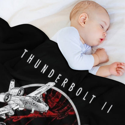 A-10 Thunderbolt II Warthog Subsonic Attack Aircraft  Nicknamed Hog Us Air Force Fighterjet Throw Blanket
