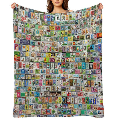 Soccer Stamps Throw Blanket