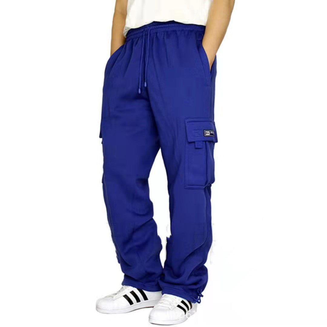 Men's Cargo Joggers - Elastic Waist Drawstring Pants with Pockets