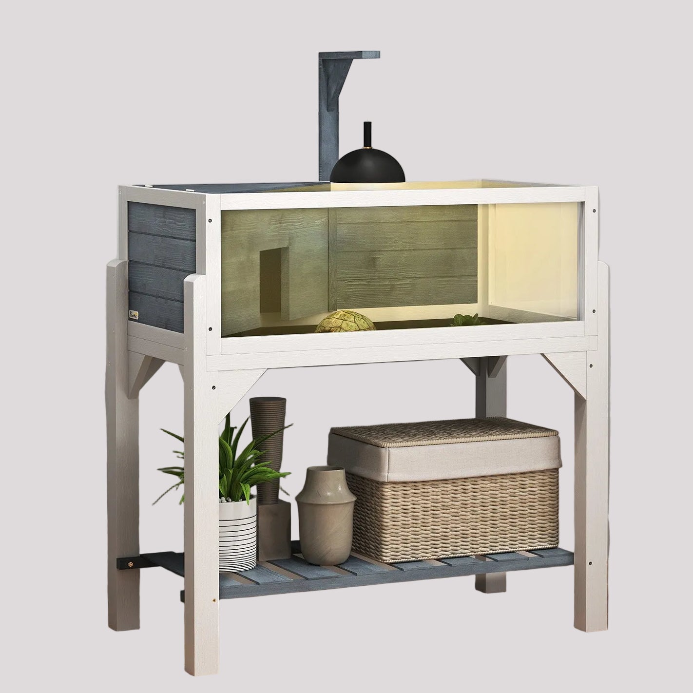 Elevated Wooden Tortoise Table & Basking Habitat