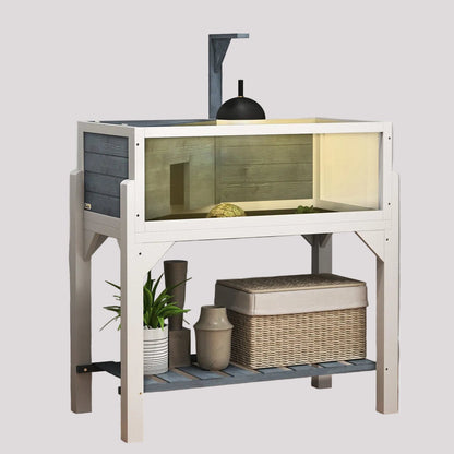 Elevated Wooden Tortoise Table & Basking Habitat