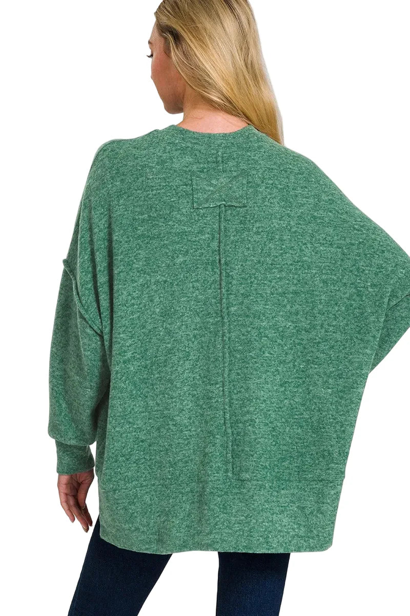 Brushed Mélange Hacci Oversized Sweater