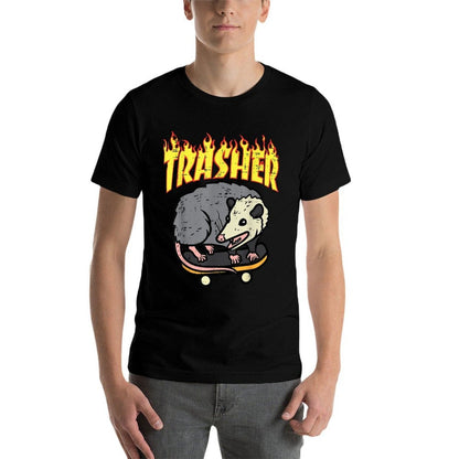 Opossum Skateboard Trasher Funny Possum Skater Men Boys Kids  Durable T-Shirt