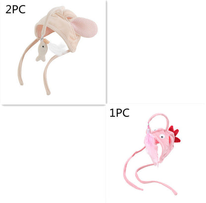 Cat Head Wearing Feather Stick