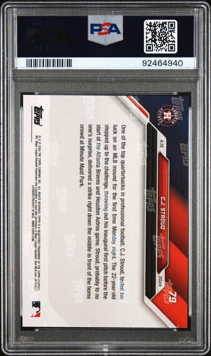 Graded 2024 Topps Now CJ Stroud #79 Rookie RC Football Card PSA 10 Gem Mint