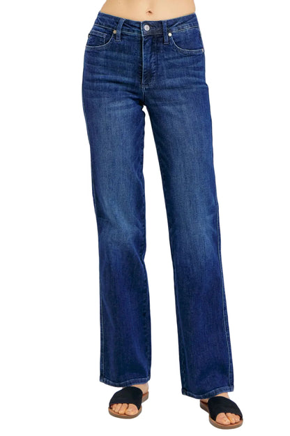 Full Size Tummy Control Straight Jeans Plus Size