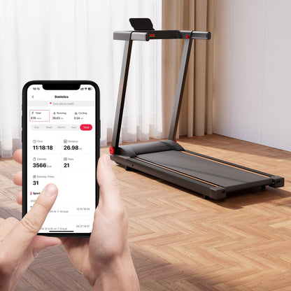 DeerRun A1 Pro Move+ Smart Foldable Treadmill with 6% Incline & NFC | 350Lbs, 10mph, Black