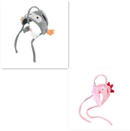 Cat Head Wearing Feather Stick