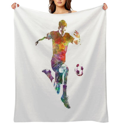 Man Soccer Football Player 09 Throw Blanket