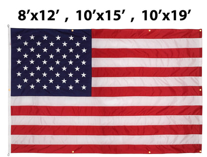Nylon American Flag with Grommets Along Edges for Wall Hanging - Indoor or Outdoor *Made in USA*