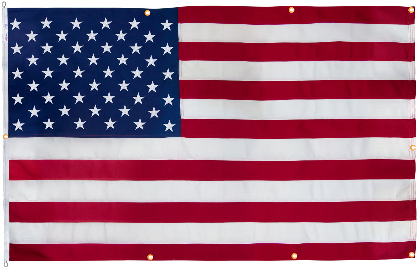 Polyester American Flag with Grommets Along Edges for Wall Hanging - Indoor or Outdoor *Made in USA*