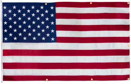 Polyester American Flag with Grommets Along Edges for Wall Hanging - Indoor or Outdoor *Made in USA*