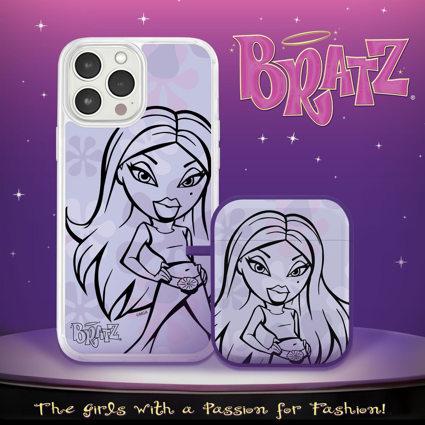 Bratz® Passion For Fashion HD Apple iPhone 13 Mag-Safe Phone Case and AirPods Gen 1 & 2 Combo Package