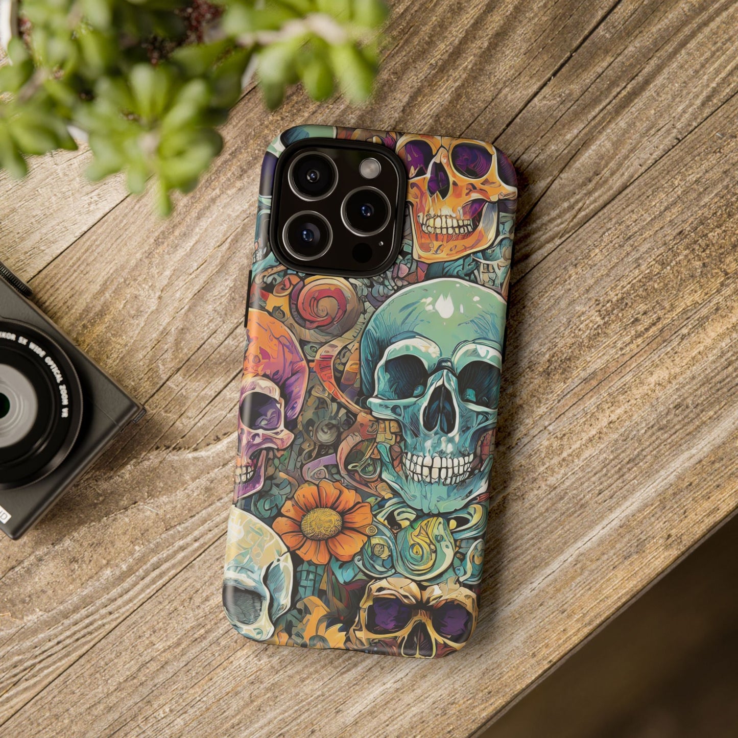 Artistic Skull Collage Tough Phone Case