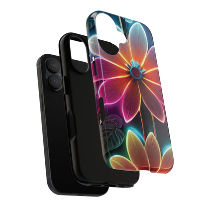 Vibrant Neon Flowers Tough Phone Case