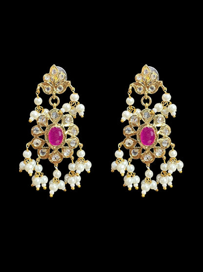 BR467 Safa guttapusalu  necklace set in rubies (SHIPS IN 3 WEEKS )