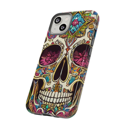 Colorful Sugar Skull Tough Phone Case