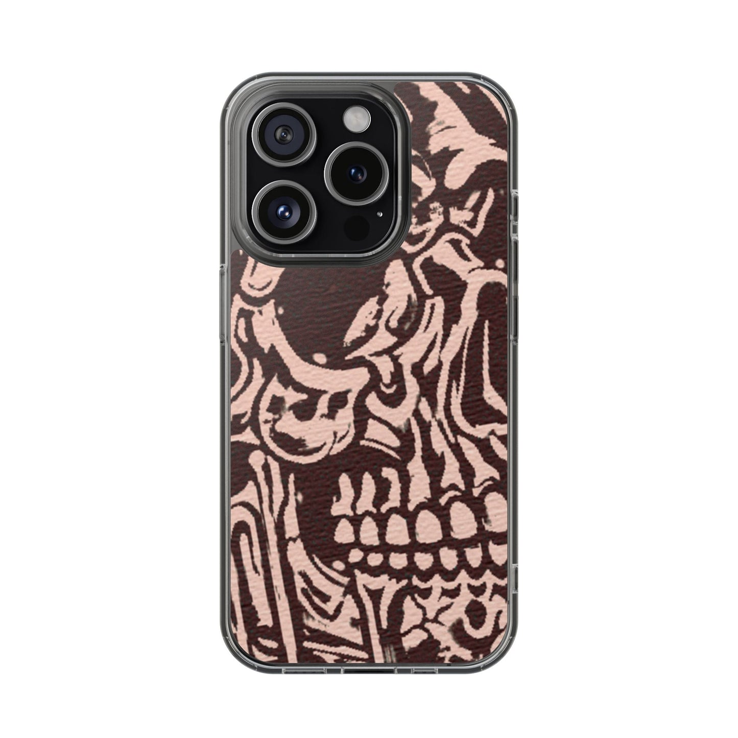 Gothic Abstract Skull Clear Phone Case