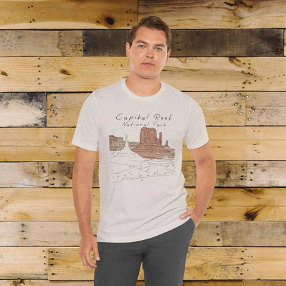 Capitol Reef National Park Unisex Fit Soft T-Shirt Line Art