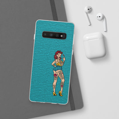 Sassy Pin-Up Stupid Boys Teal Flexi Phone Case