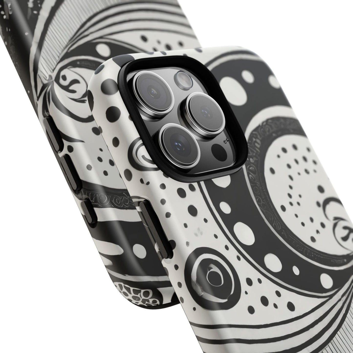 Artistic Black & White Swirl Tough Phone Case