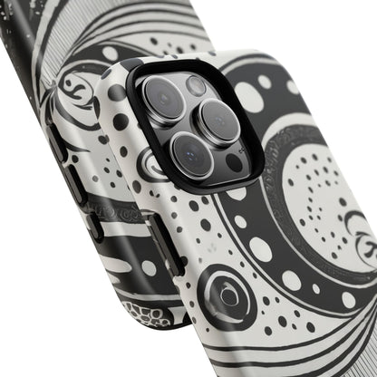 Artistic Black & White Swirl Tough Phone Case