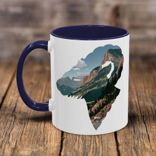 Glacier National Park Big Horned Sheep Colored Coffee Mug 11oz 15oz