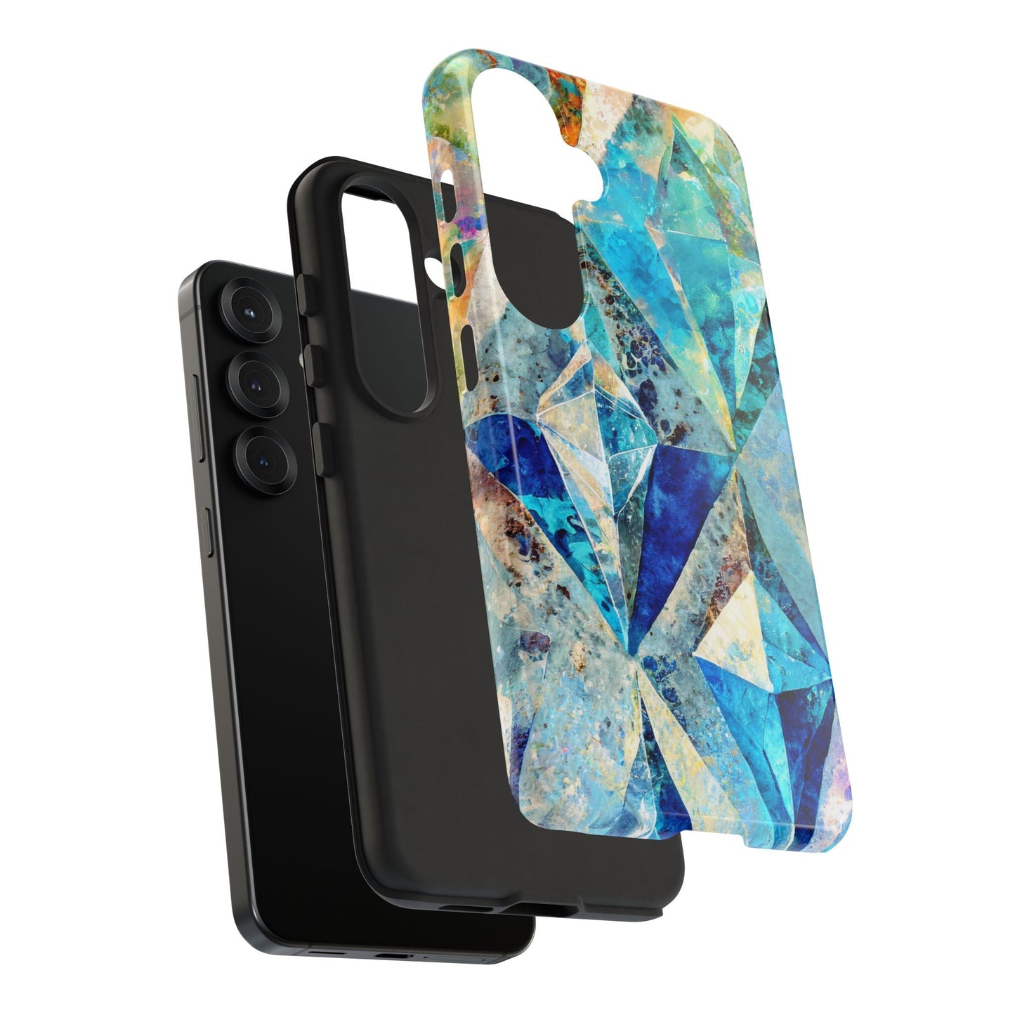 Diamond Blue Abstract Tough Phone Case