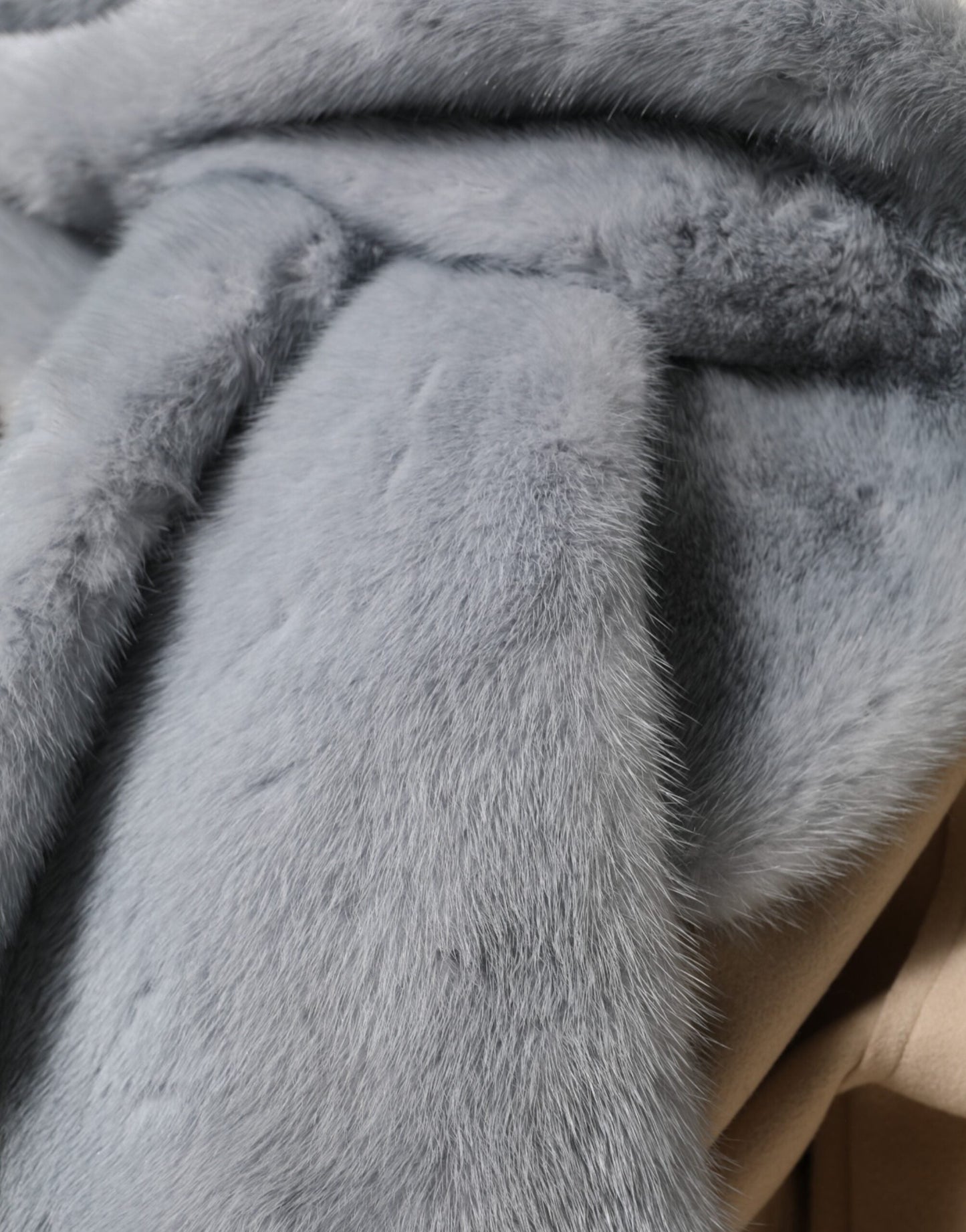 Dolce & Gabbana Powder Blue Mink Fur Neck Warmer Scarf