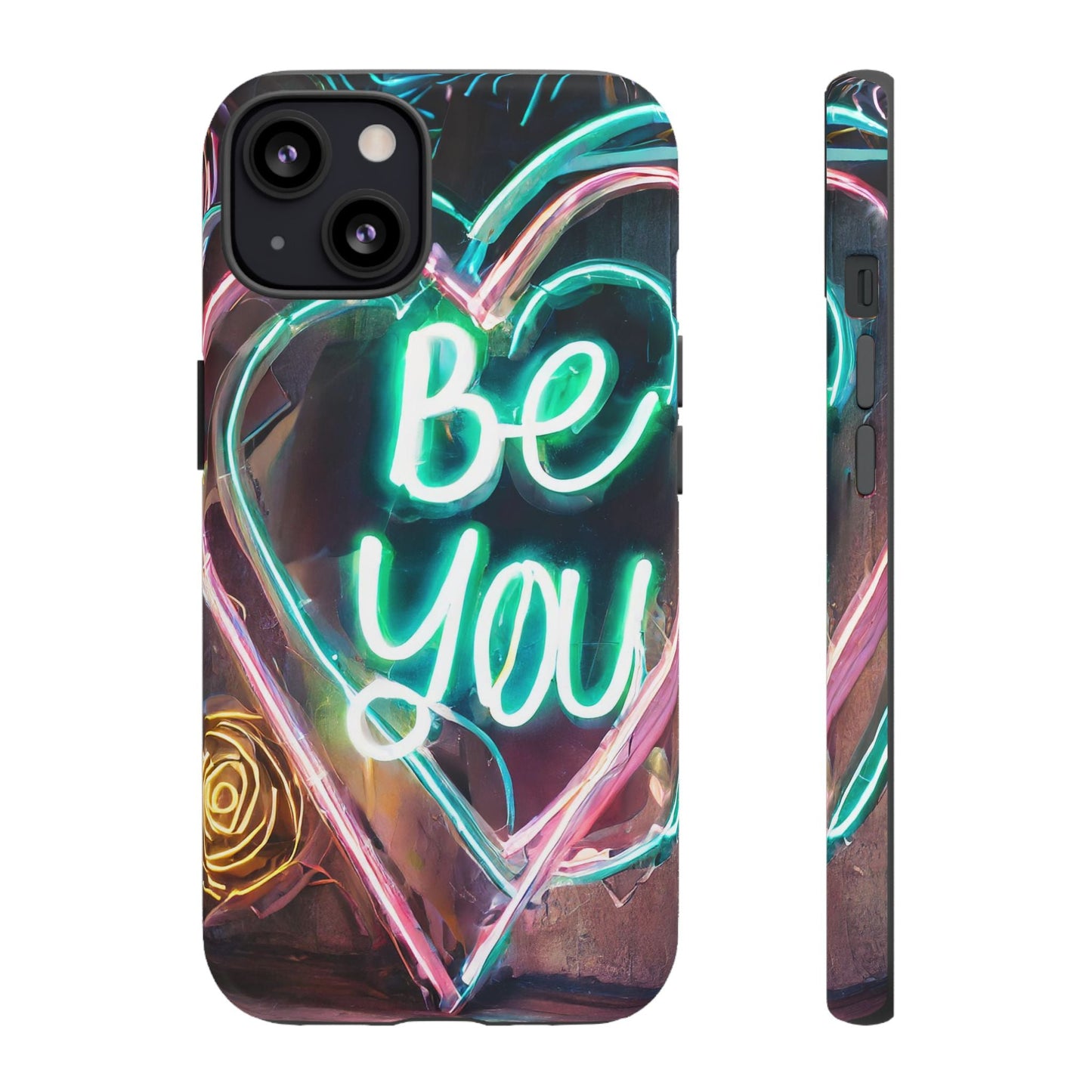 Be You Colorful Neon Heart Tough Phone Case