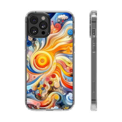 Colorful Abstract Swirl Clear Phone Case