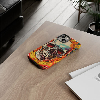 Flaming Skull Tough Phone Case