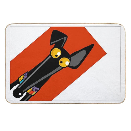 Greyhound Ears Big Red Bath Mat