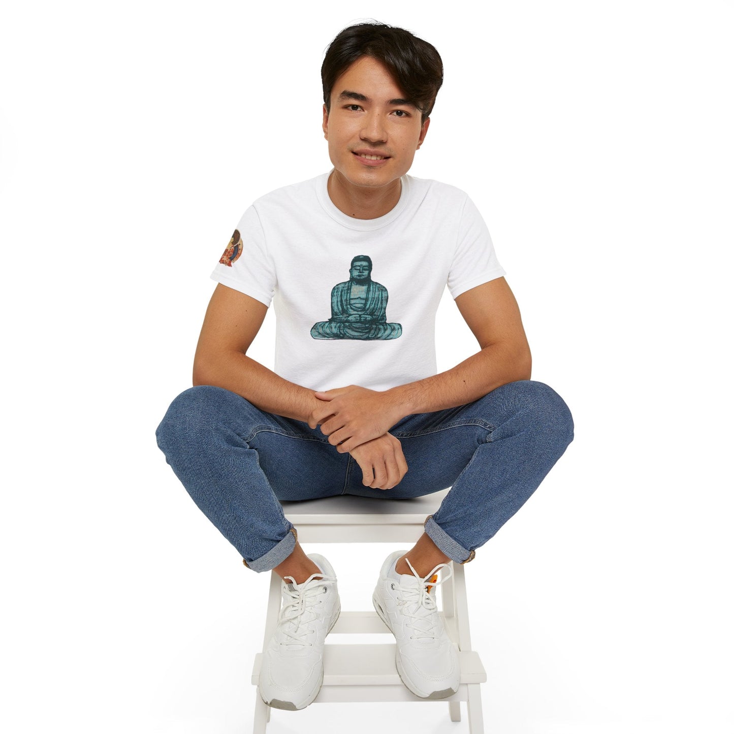 Fine Art Buddha Chalk Drawing Print Unisex Ultra Cotton Tee