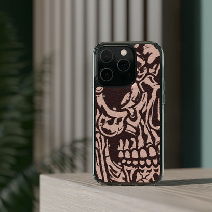 Gothic Abstract Skull Clear Phone Case