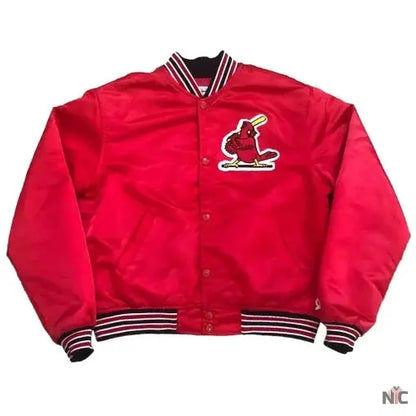 90’s St Louis Cardinals Red Satin Jacket