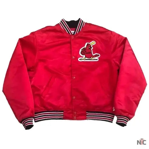 90’s St Louis Cardinals Red Satin Jacket