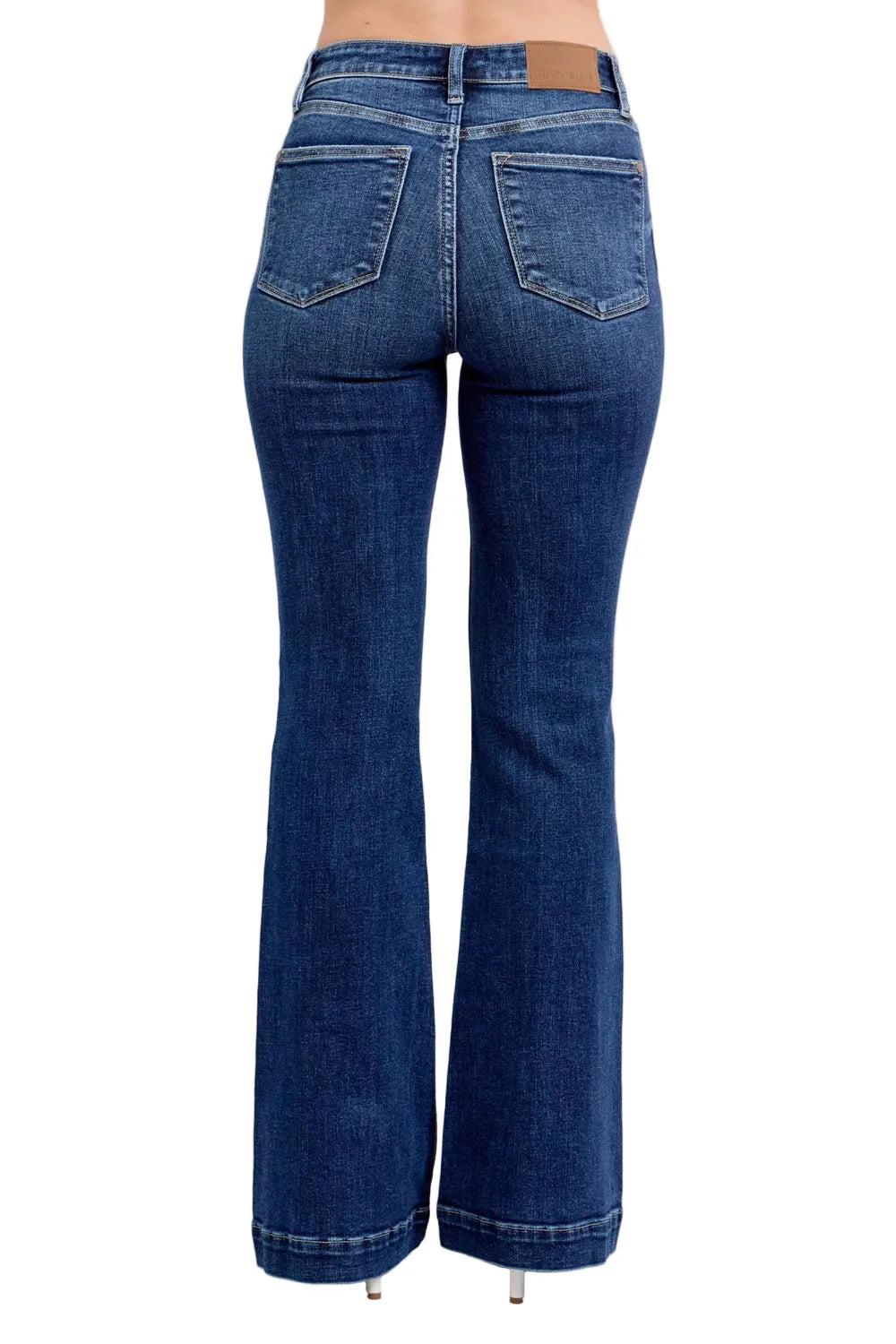 Full-Size High-Rise Flare Jeans with Pockets Plus Size