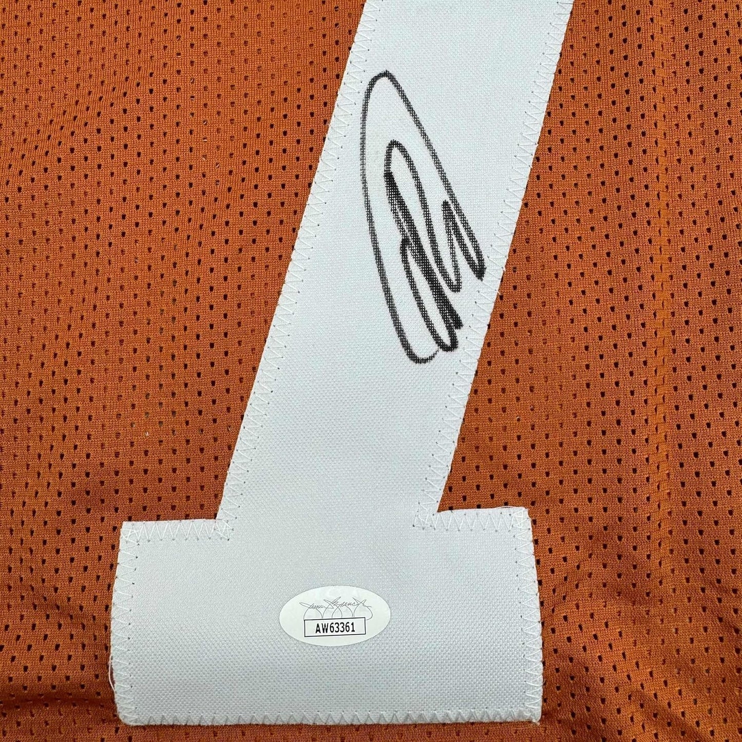 Framed Autographed/Signed Isaiah Bond 35x39 Texas Orange College Football Jersey JSA COA