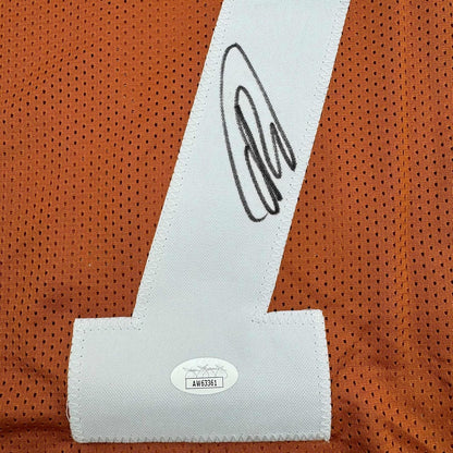 Framed Autographed/Signed Isaiah Bond 35x39 Texas Orange College Football Jersey JSA COA