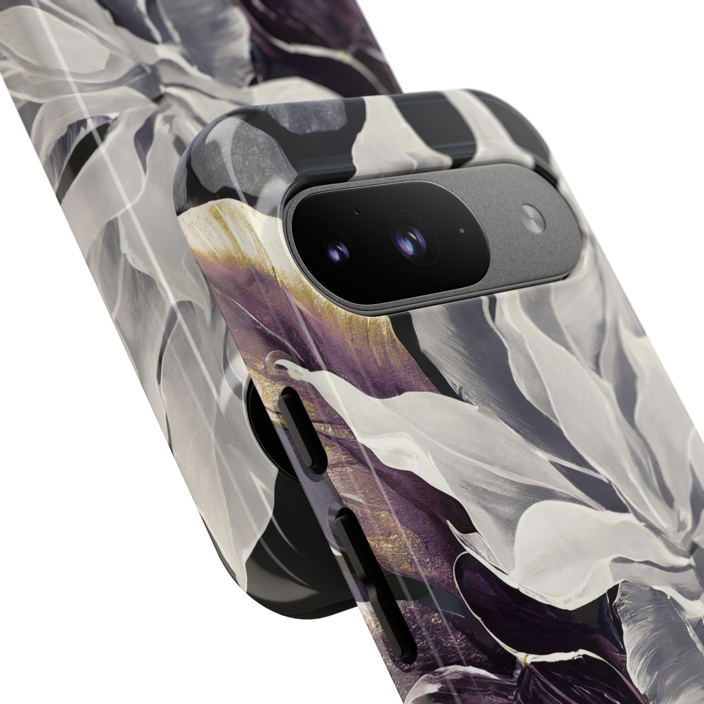 White & Plum Floral Tough Phone Case